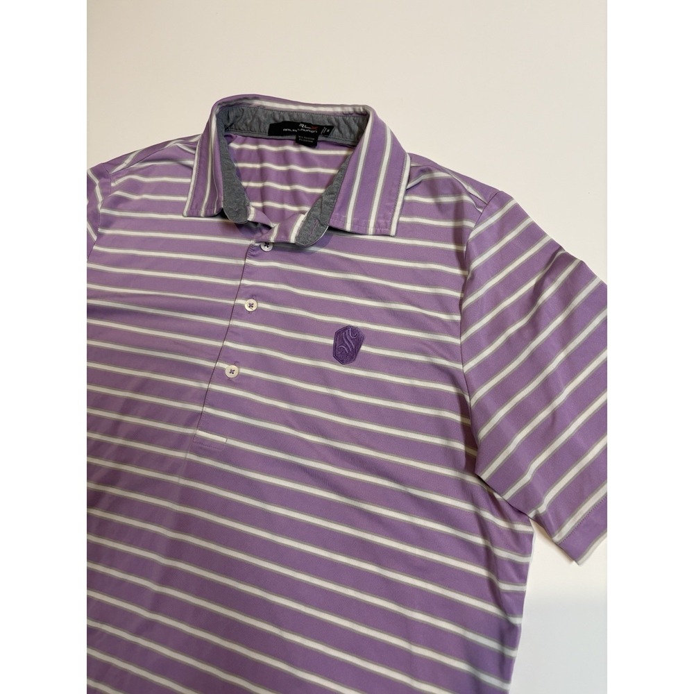 Men's Polo Ralph Lauren RLX Polo Striped Purple Golf Shirt SZ M